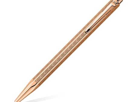 Caran d Ache Rose Gilded Ecridor Ball Pen - Chevron For Discount